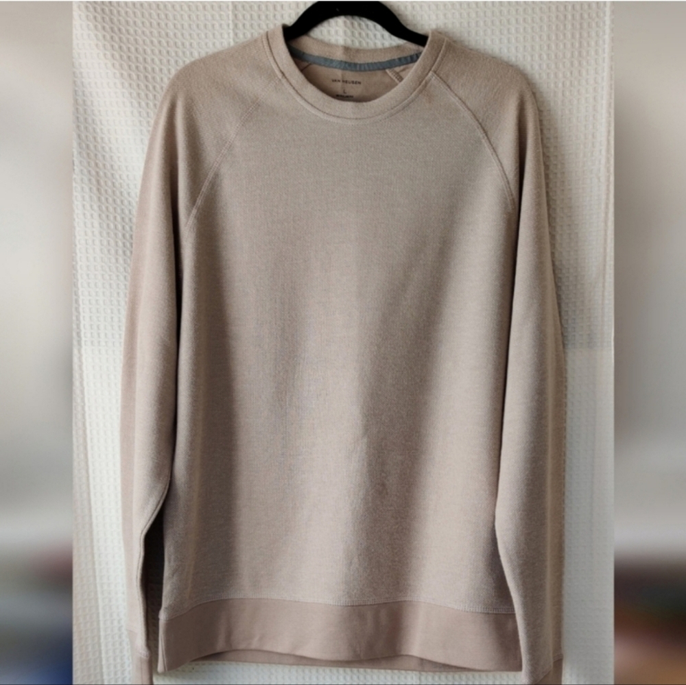 Van Heusen Crew Neckline Men's Beige Textured Sweater Size Large